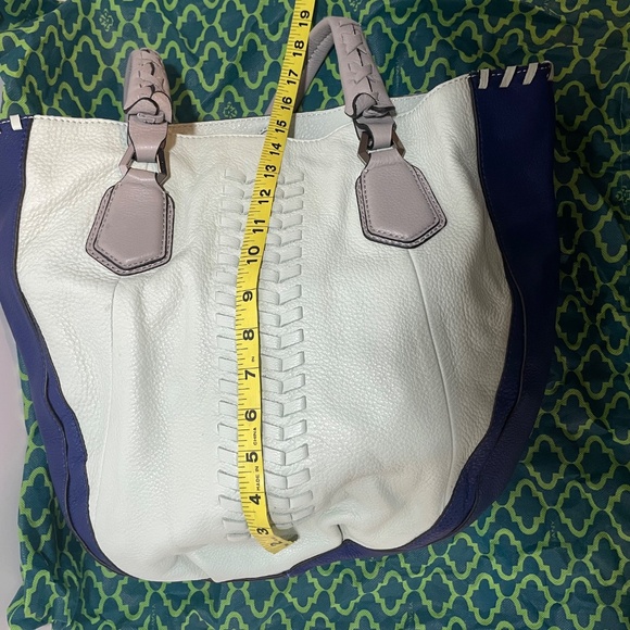 orYANY Braided Genuine Leather Tote Shopper Shoulder Handbag Grey Blue - Picture 14 of 16